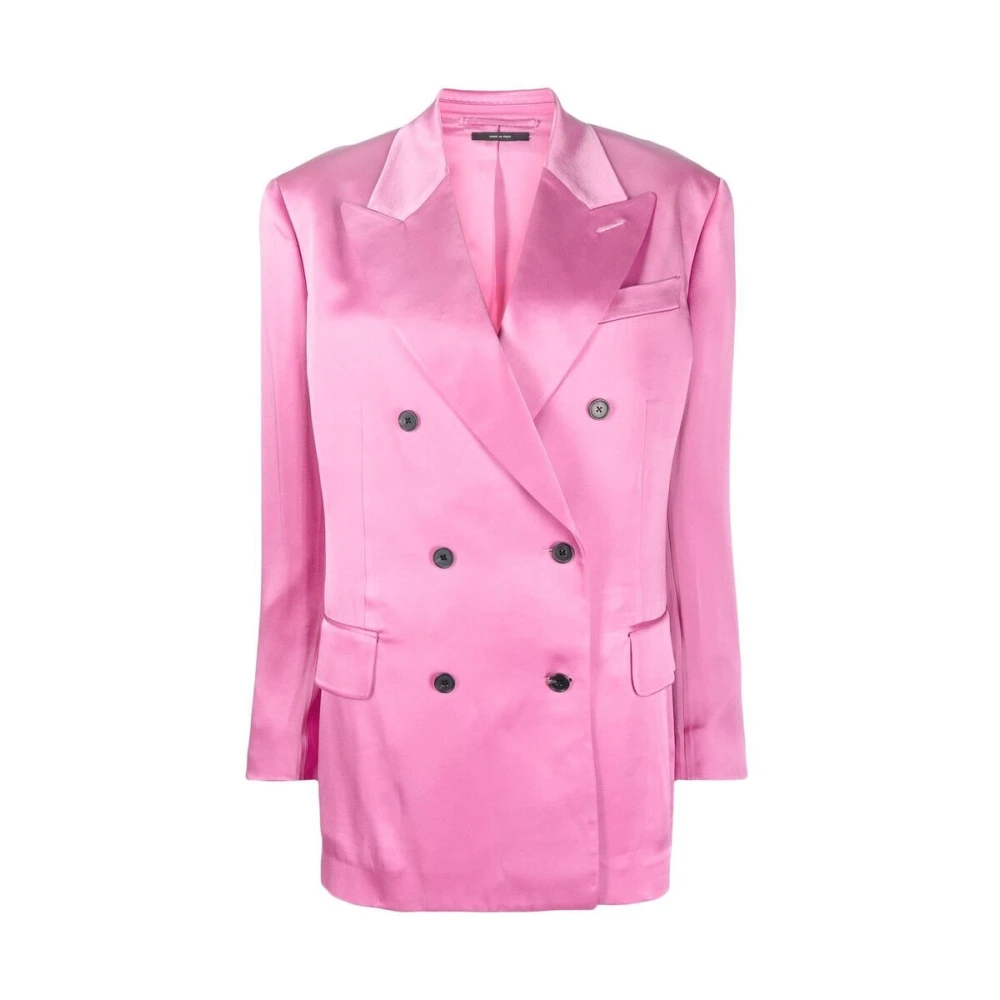 Tom Ford Roze Double-Breasted Blazer Pink Dames