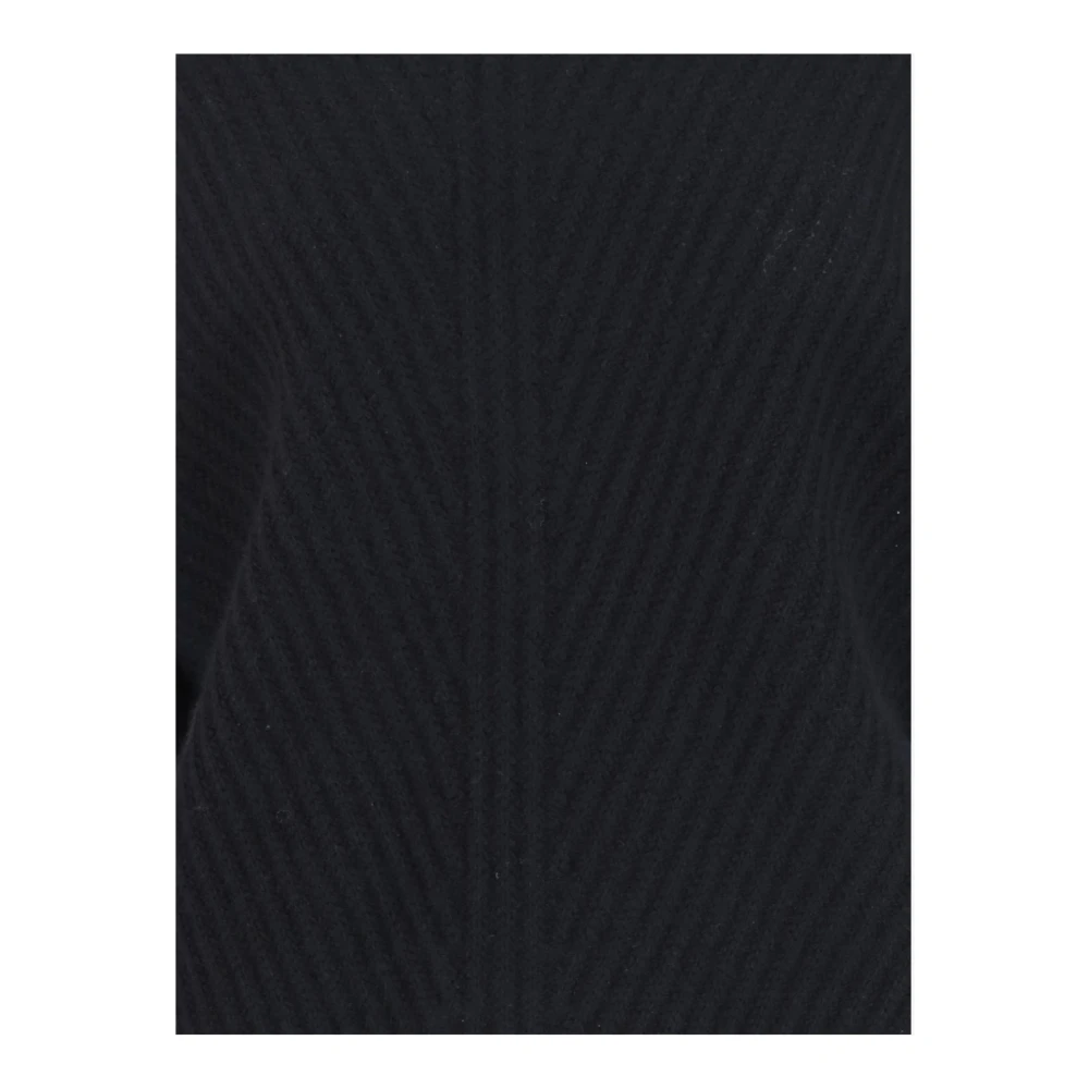 allude Geribde Kasjmieren V-hals Pullover Black Dames