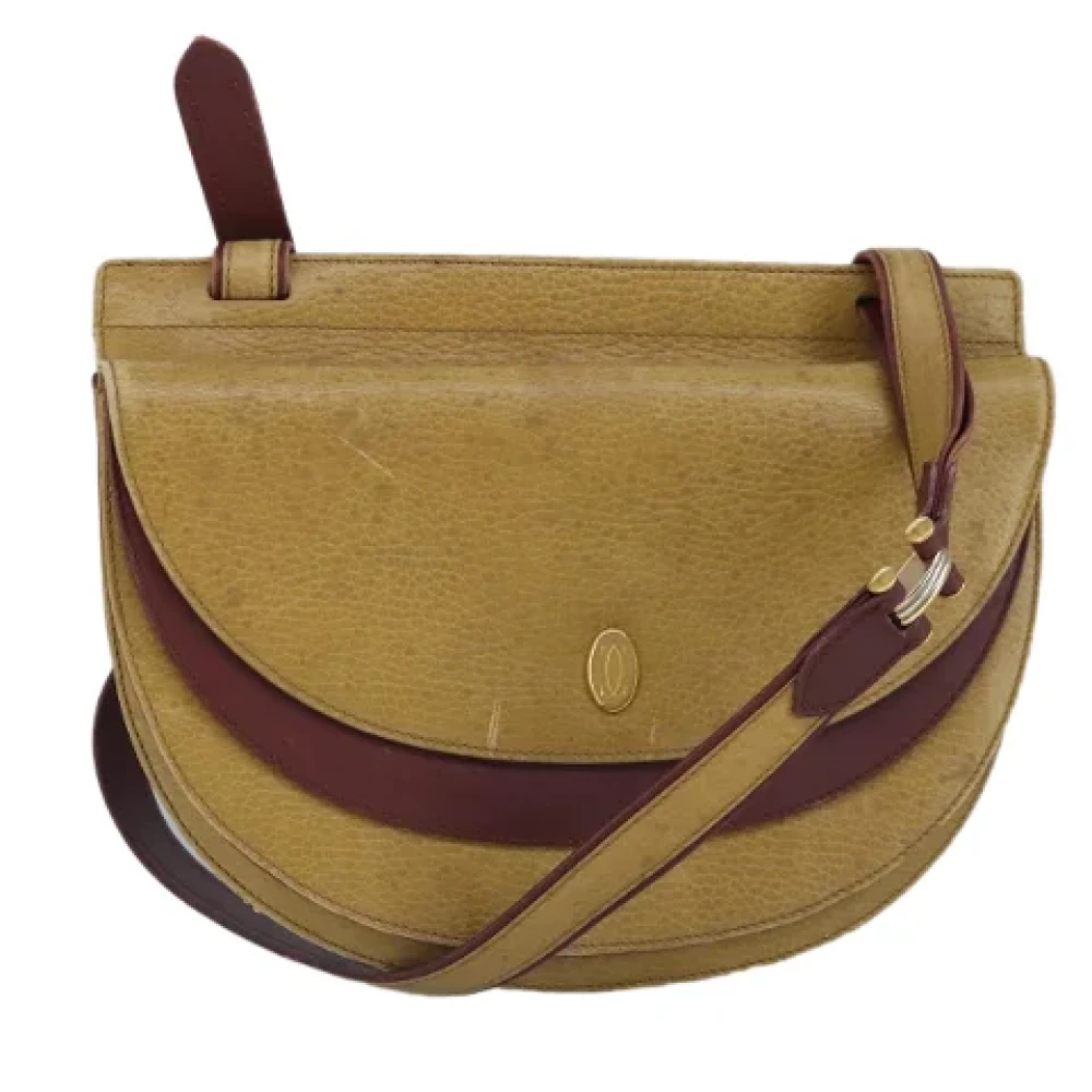 Cartier Vintage Pre-owned Leather shoulder-bags Beige Dames