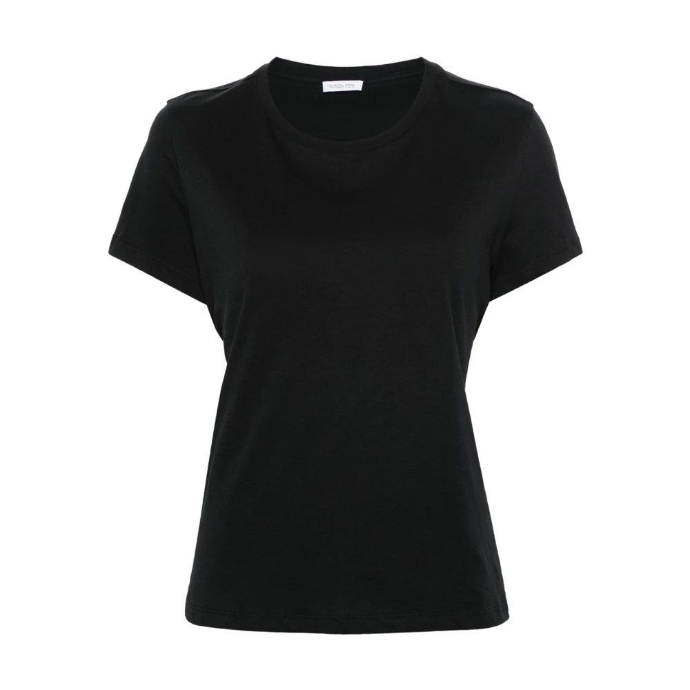 PATRIZIA PEPE Zwart T-shirt met Achterdetail Black Dames