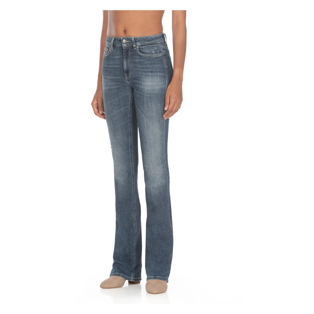 Dondup Blauwe Katoenen Damesjeans met Juweelknopen Blue Dames