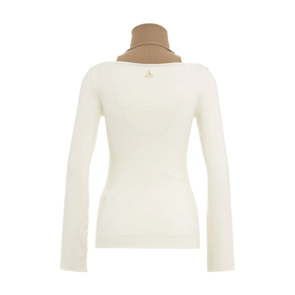 Akep Witte Gebreide Trui Aw24 Handwas Beige Dames