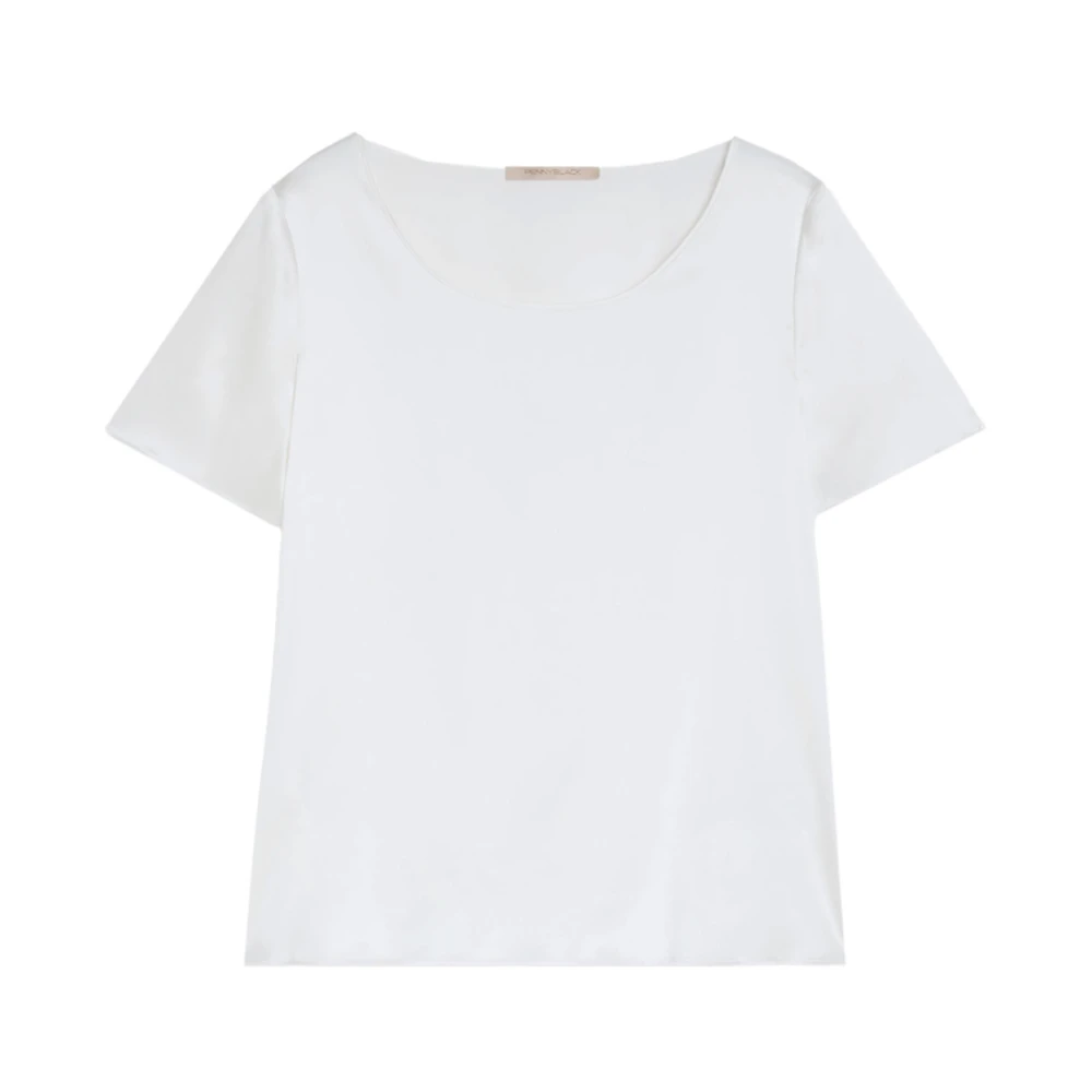 Pennyblack Zijden Stretch T-shirt Blouse White Dames