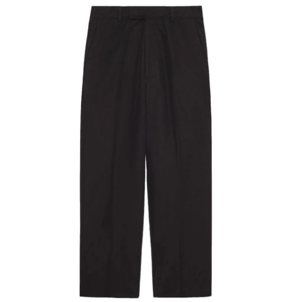 Gucci Cropped Poplin Chinos Broek Black Heren