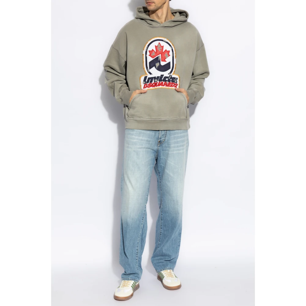 Dsquared2 Sweatshirt met logo Gray Heren