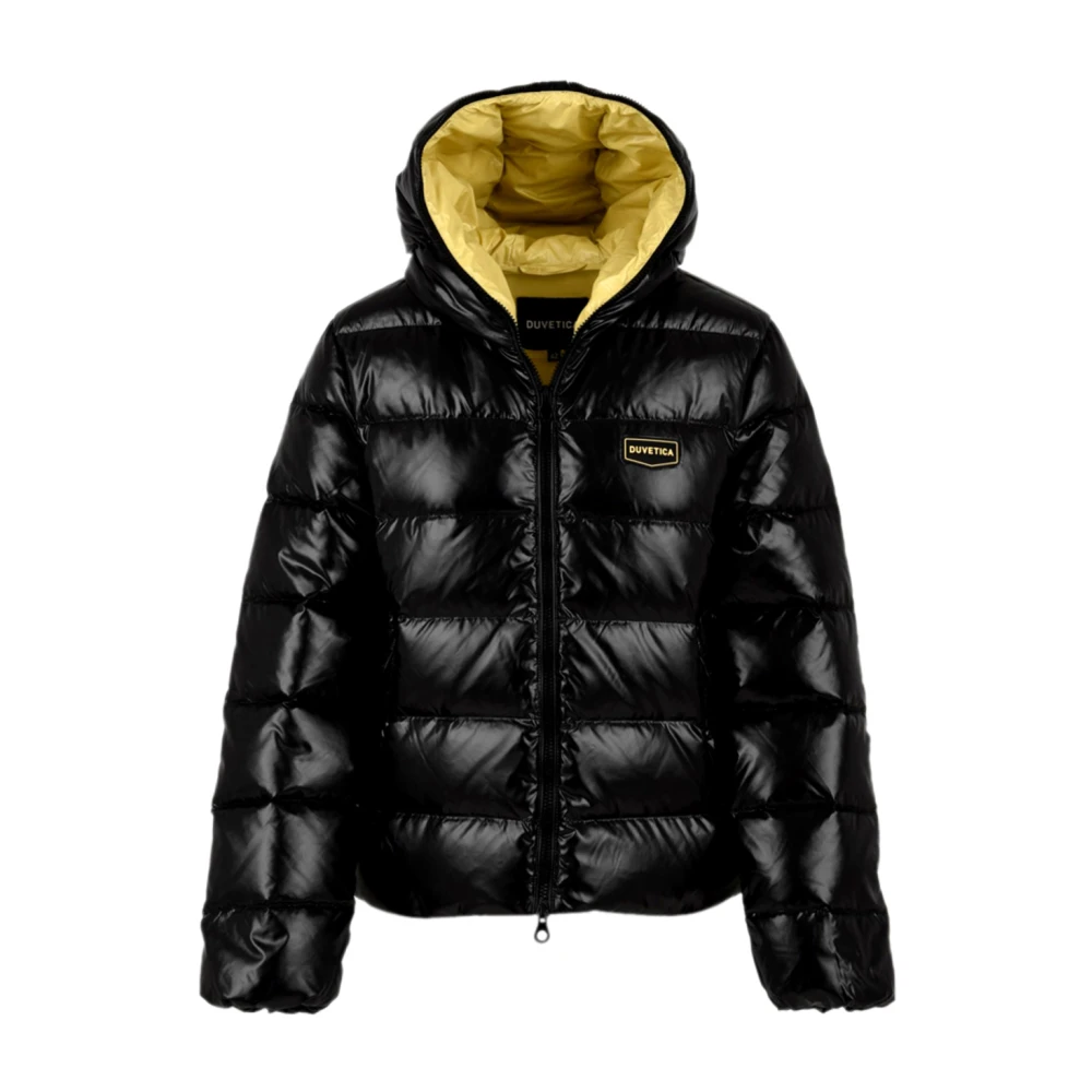 Duvetica Women's Black Quilted Coat With Hood And Zipper