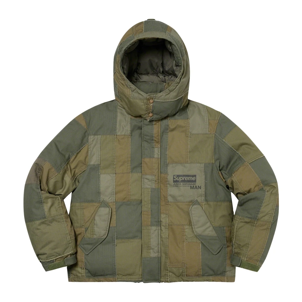 Comme des Garçons Patchwork Puffy Jacket Olive Beperkte Oplage Green Heren