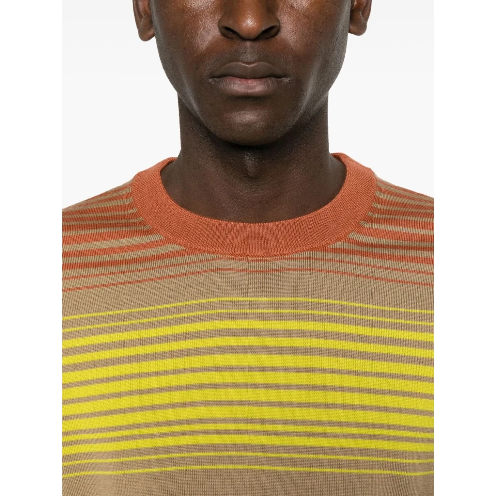 PS By Paul Smith Groene Gestreepte Merinowol Trui Multicolor Heren