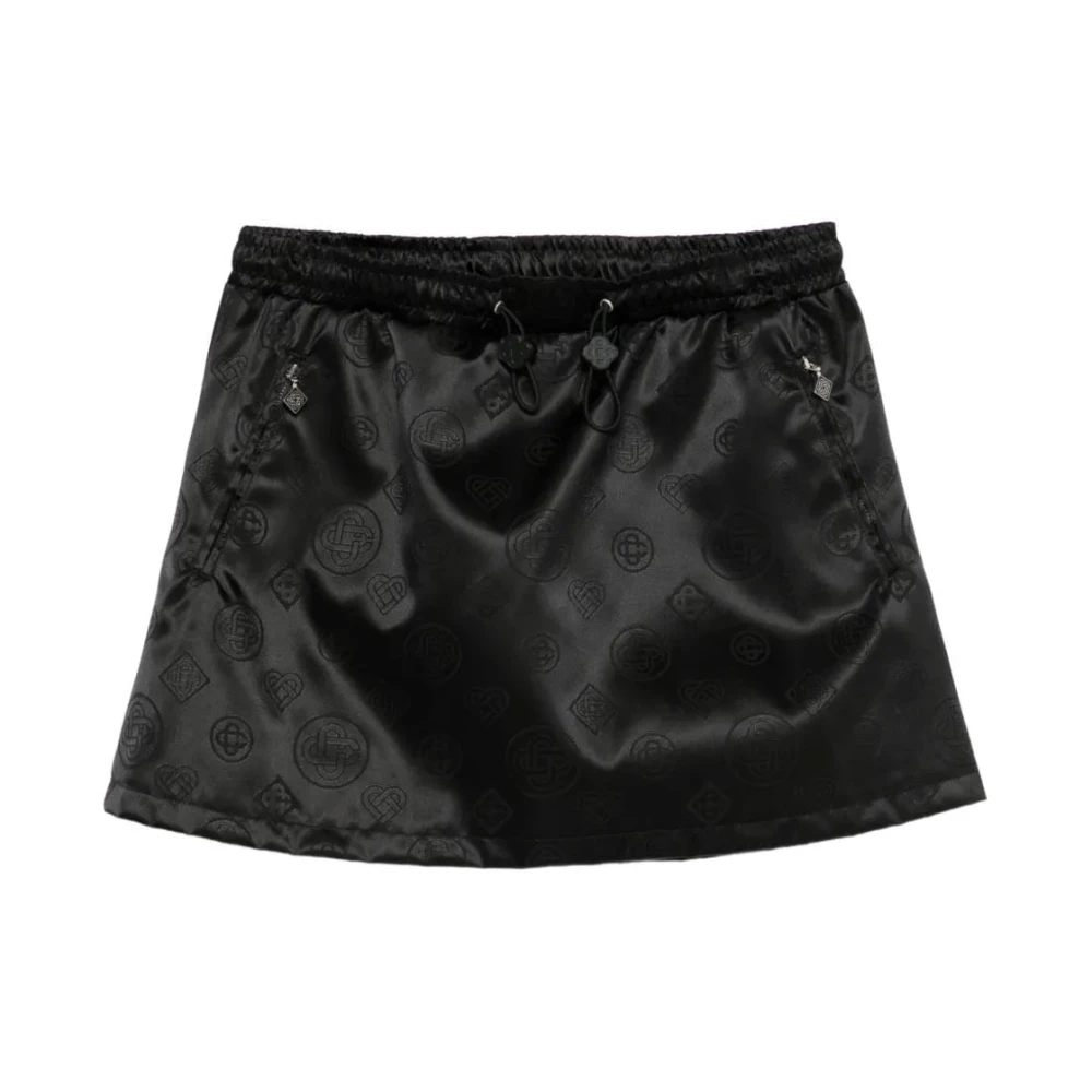 Casablanca Women's Black Drawstring Patterned Mini Skirt - Short Skirts - Xs - Skirts