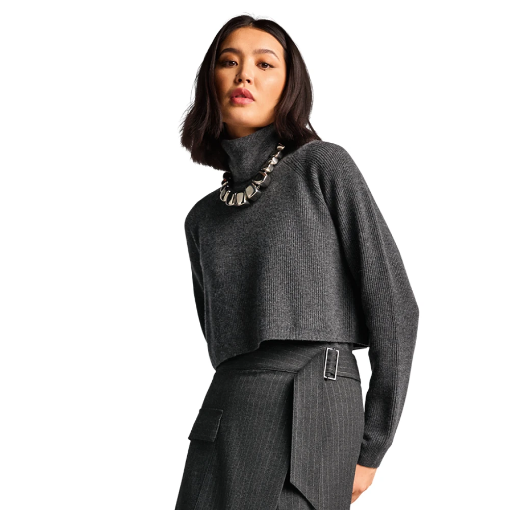 RIANI Grijze Wol en Kasjmier Trui Gray Dames
