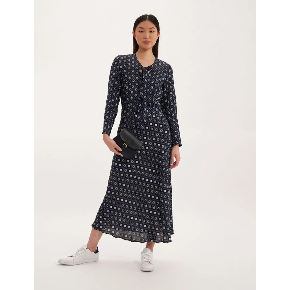 Ines De La Fressange Paris Blauwe bedrukte Ariel jurk Blue Dames