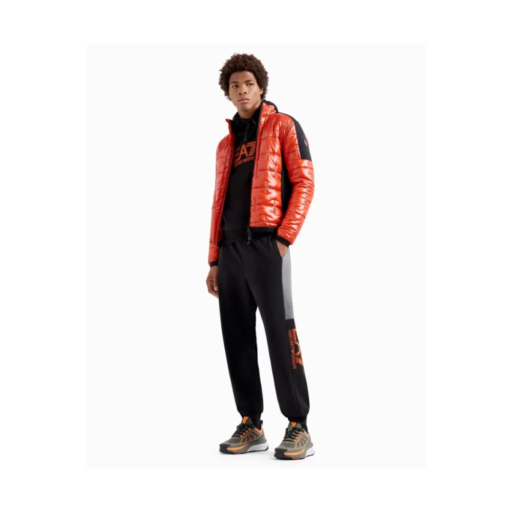 Emporio Armani EA7 Zwarte Sweater met Capuchon en Logo Black Heren