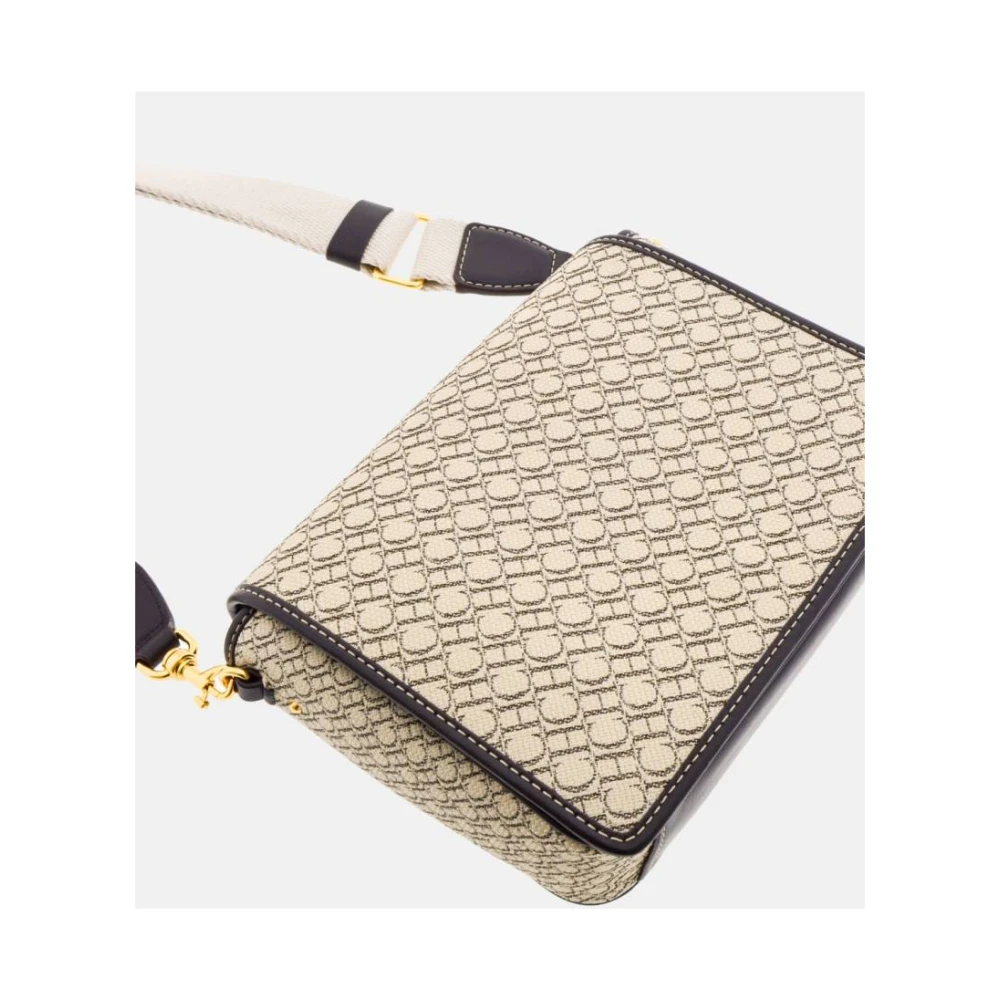 Carolina Herrera Canvas Crossbody Tas met Verstelbare Band Beige Dames