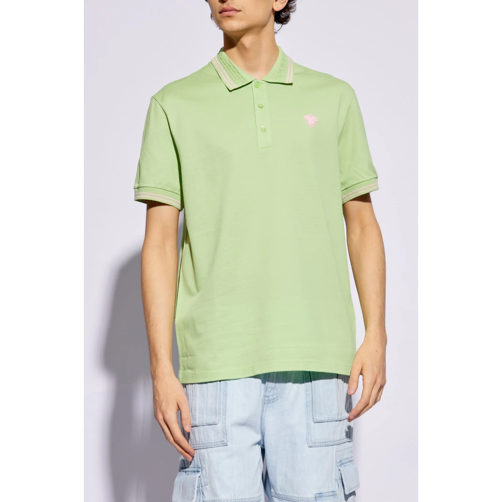 Versace Polo shirt met logo Green Heren