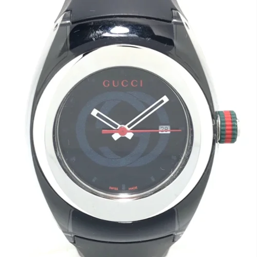 Gucci Vintage Pre-owned Stainless Steel watches Black Heren