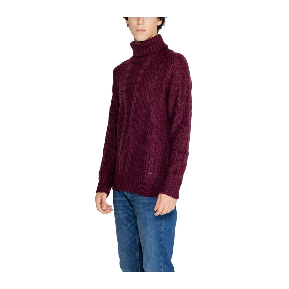 Gianni Lupo Gebreide Polyester Sweater Heren Collectie Red Heren