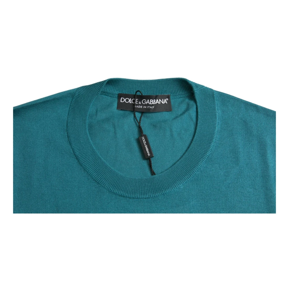 Dolce & Gabbana Zijden Ronde Hals Trui Green Heren
