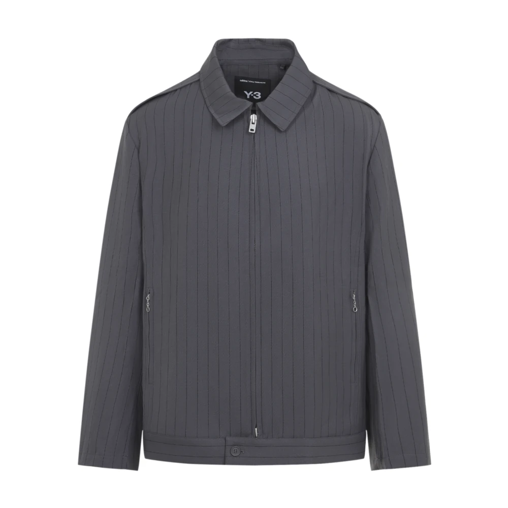 Y-3 Men's Gray Pinstripe Refined Wool Ut Blouson