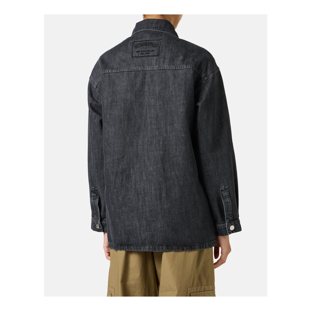 Iceberg Regular fit zwarte jas in zwart vast denim Black Dames