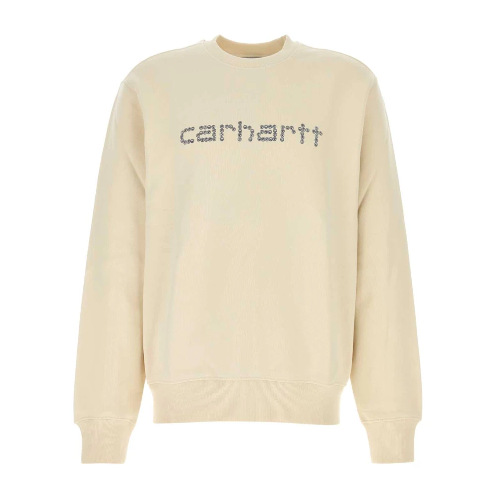 Carhartt WIP Rivet Script Sweatshirt in Cream Katoen Beige Heren