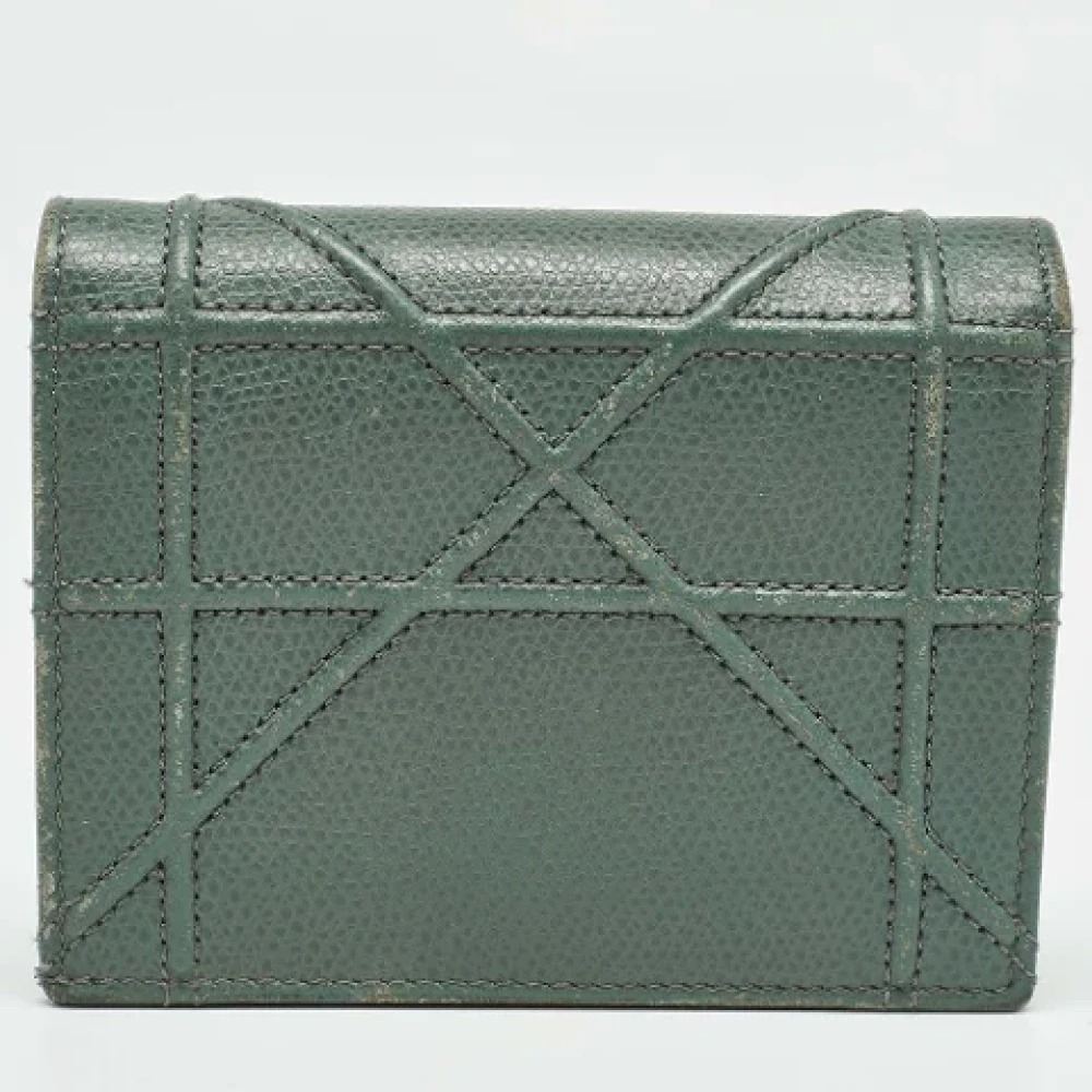 Dior Vintage Pre-owned Leather wallets Green Dames