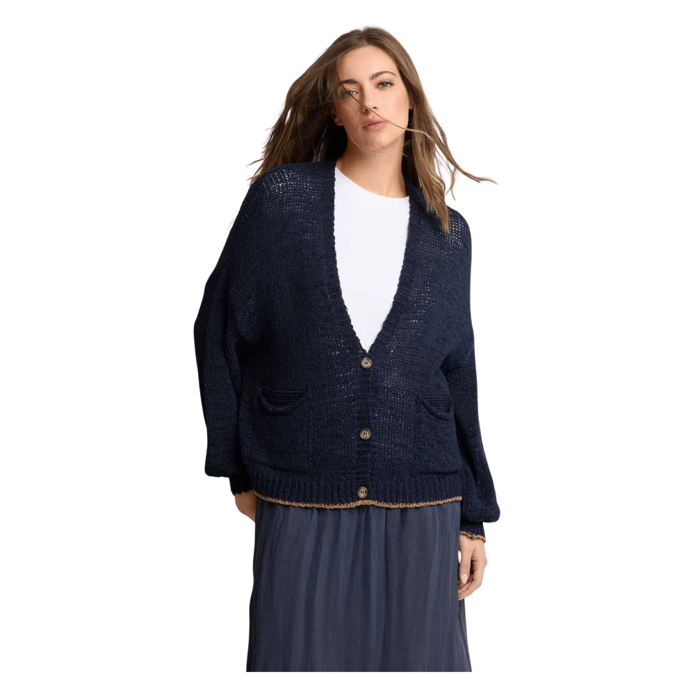 Kocca Blue Cardigans, Female, Xs, All Occasion Knitted Cardigan