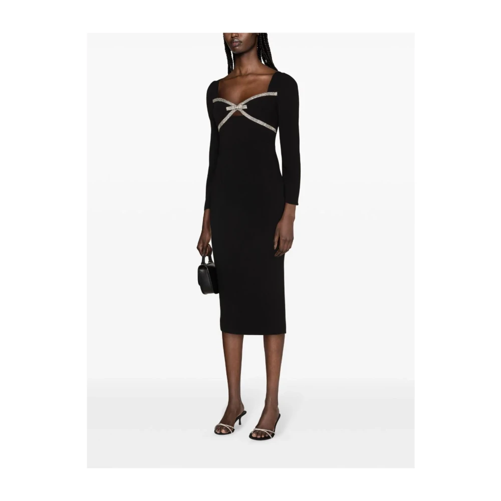 Self Portrait Zwarte Kristallen Jurk Black Dames