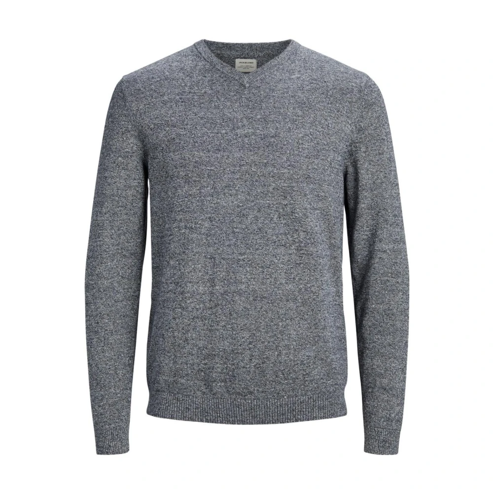 Jack & Jones Men's Blue V-Neck Knitwear,, Marl Crew Neck Knit Jumper 2XL