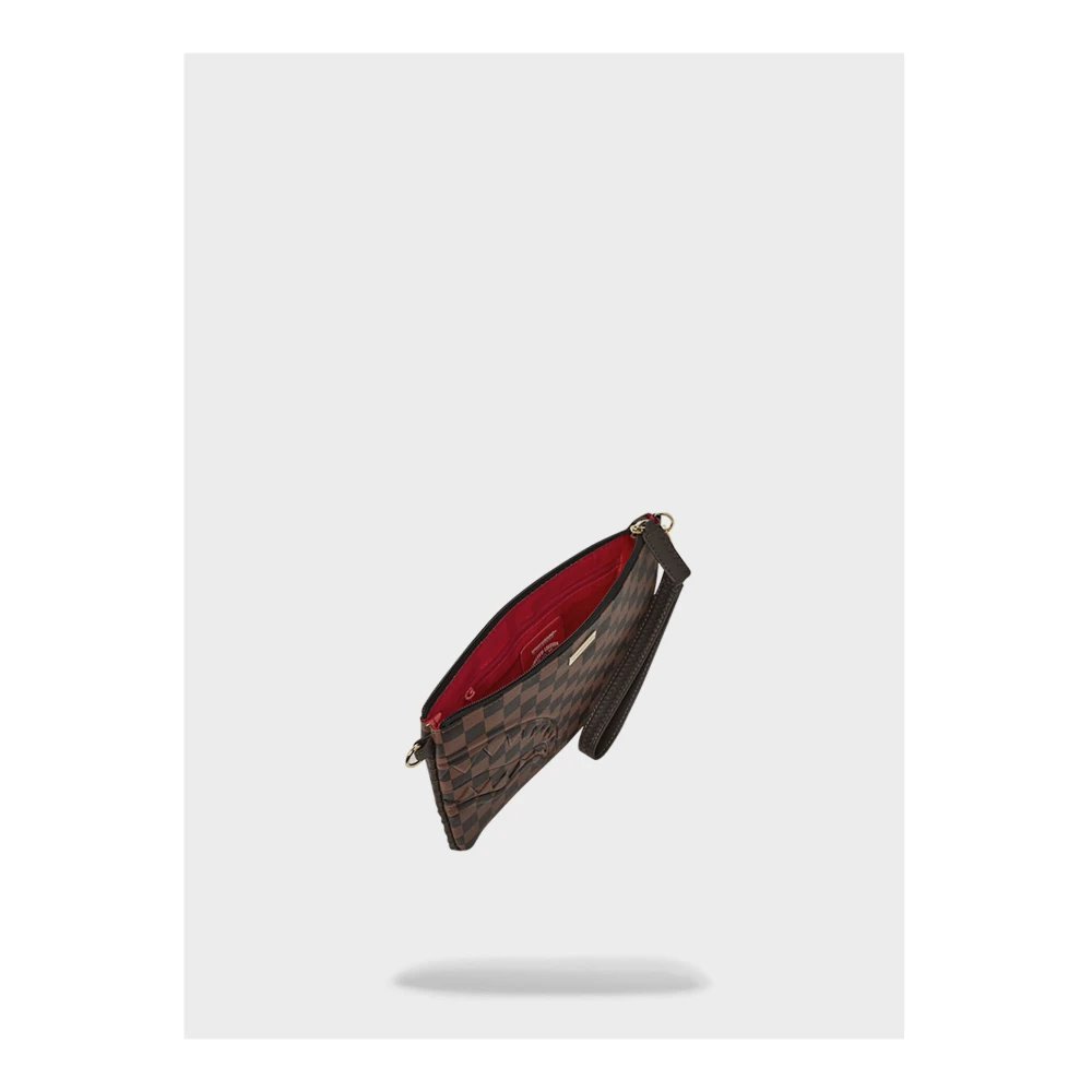 Sprayground Geëmbosseerde Check Core Pouch Brown Dames