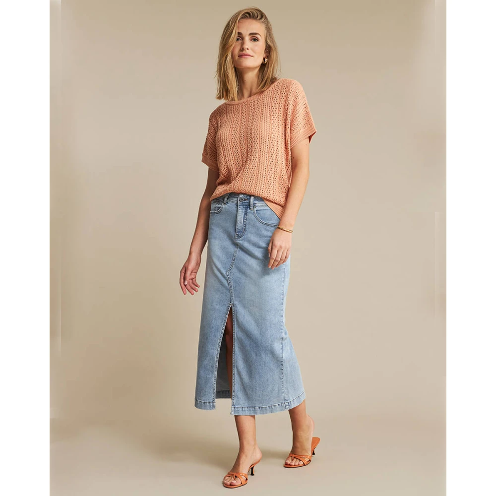 Red Button Frontslit Alina Rok in Rood Blue Dames