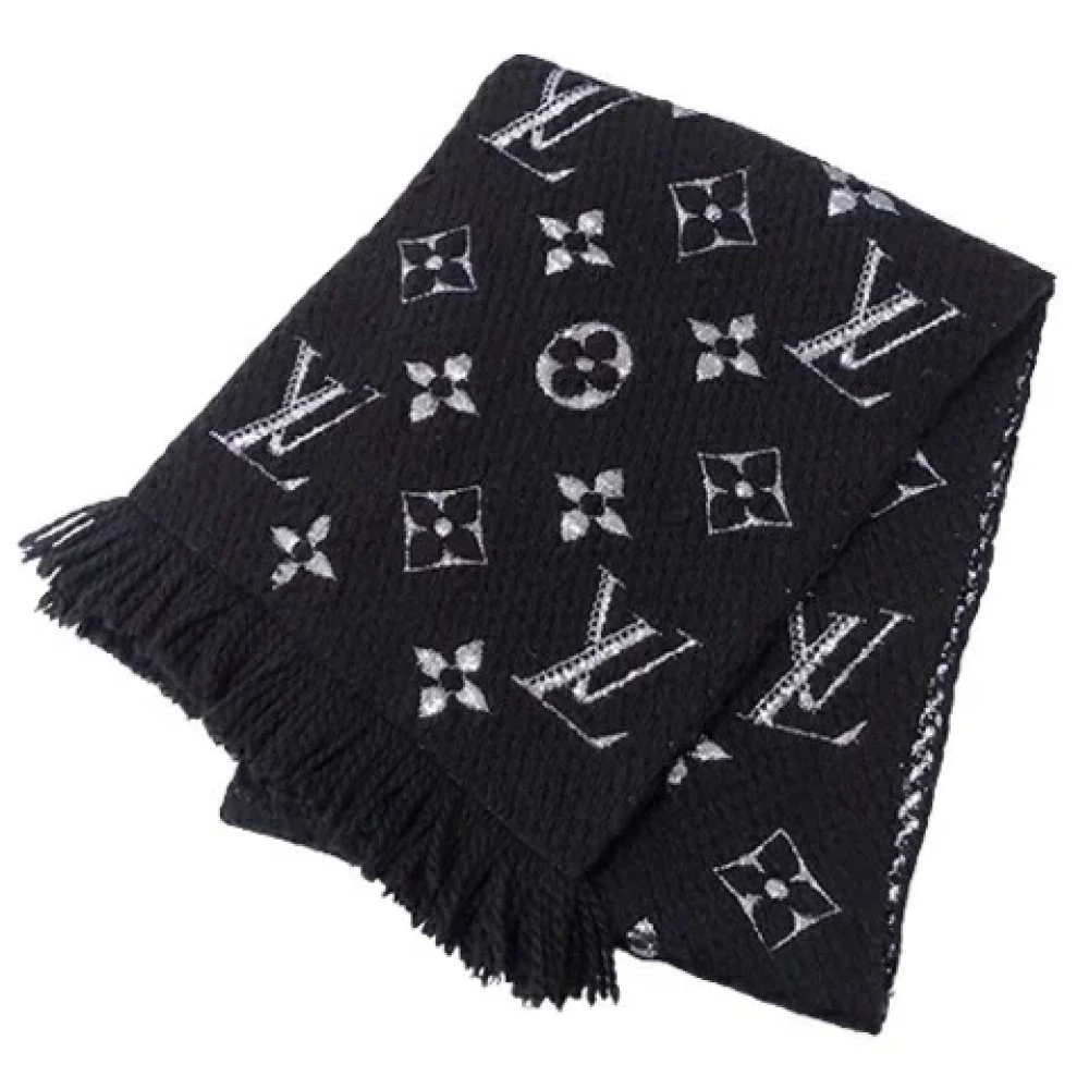 Louis Vuitton Vintage Pre-owned Wool scarves Black Unisex