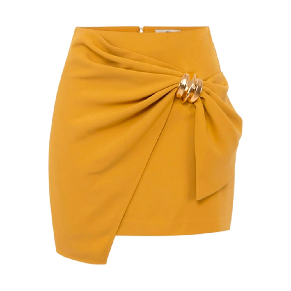 Elisabetta Franchi Asymmetrische Juweel Mini Rok Yellow Dames