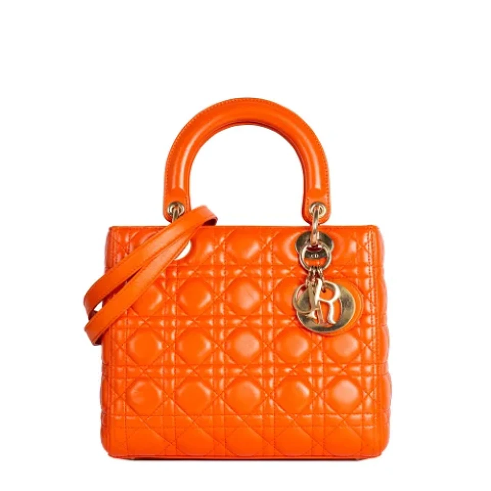 Dior Vintage Pre-owned Leather dior-bags Orange Dames
