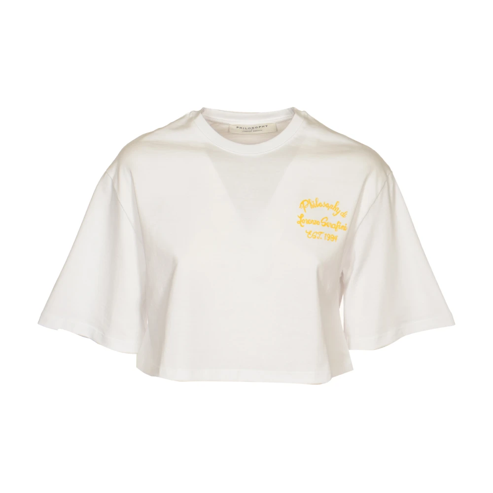 Philosophy di Lorenzo Serafini Gele Logo Cropped T-shirt White Dames