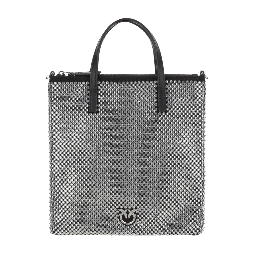 Pinko Kristal versierde mini shopper tas Black Dames