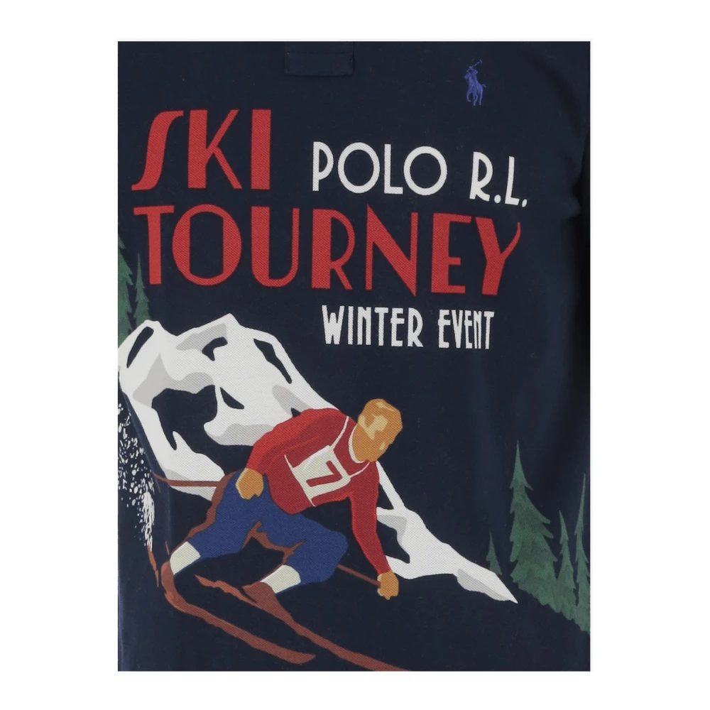 Polo Ralph Lauren Katoenen poloshirt met skiërpatroon Blue Heren