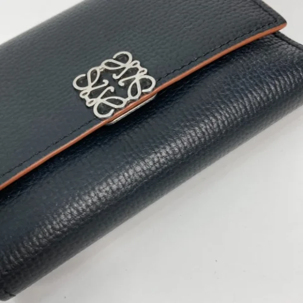 Loewe Pre-owned Leather wallets Black Dames