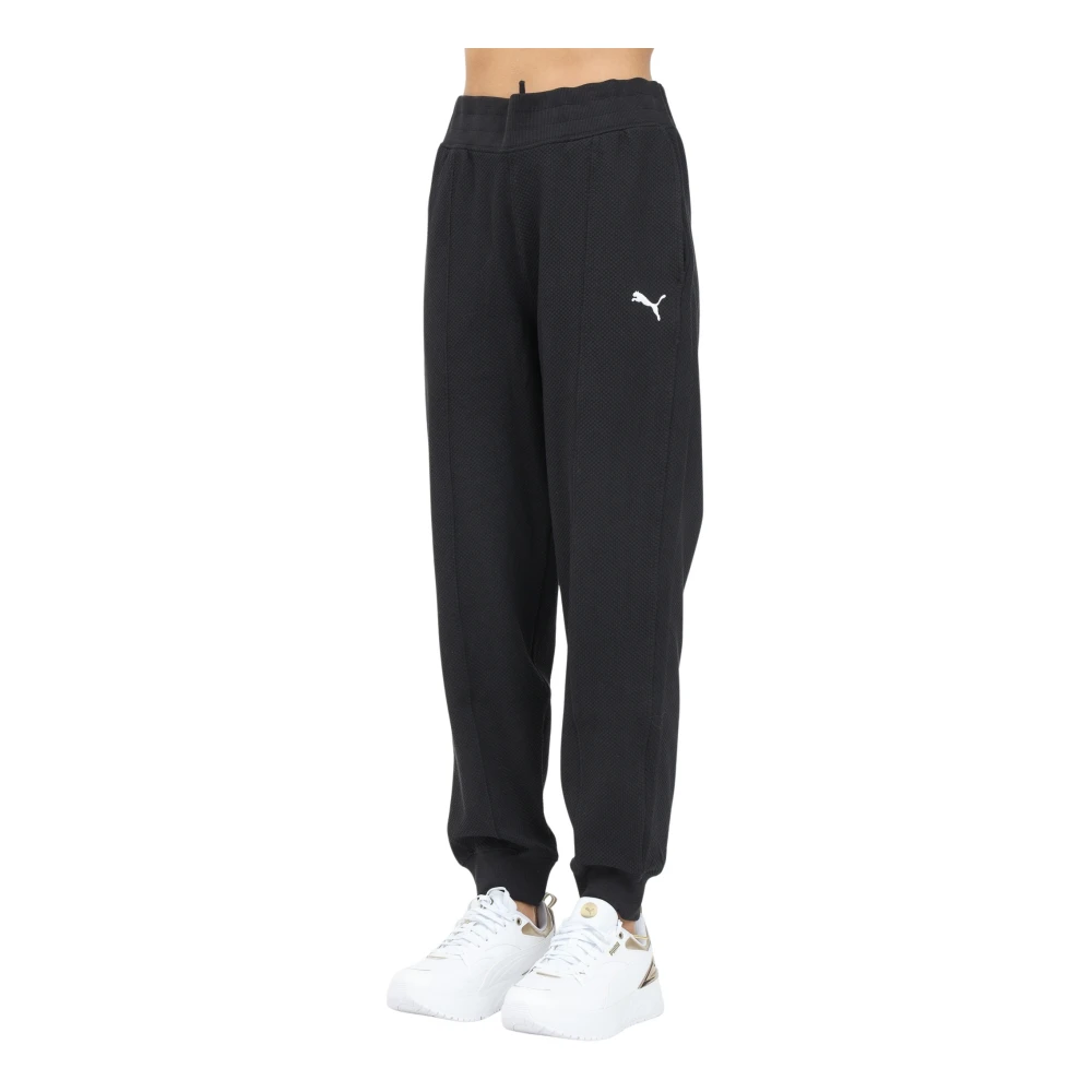 Puma Sportieve Zwarte Hoge Taille Broek Black Dames