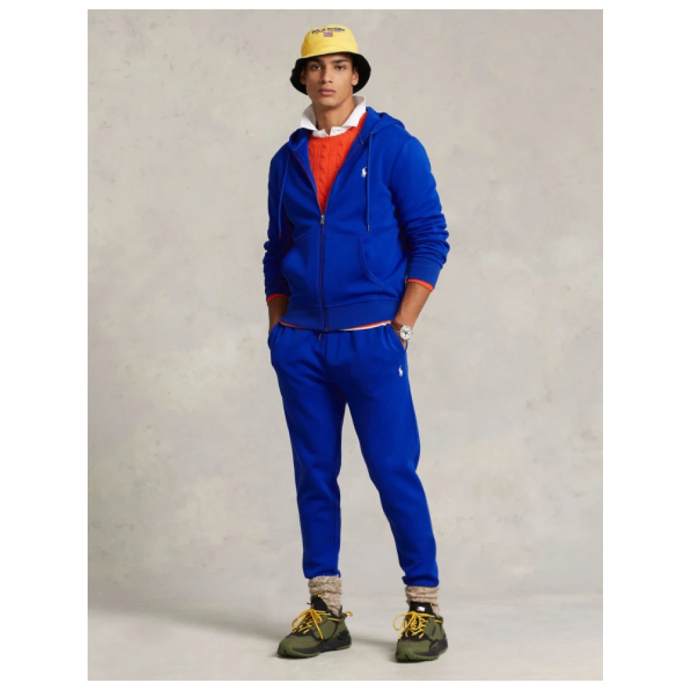 Polo Ralph Lauren Ritshoodie in Katoenmix Blue Heren