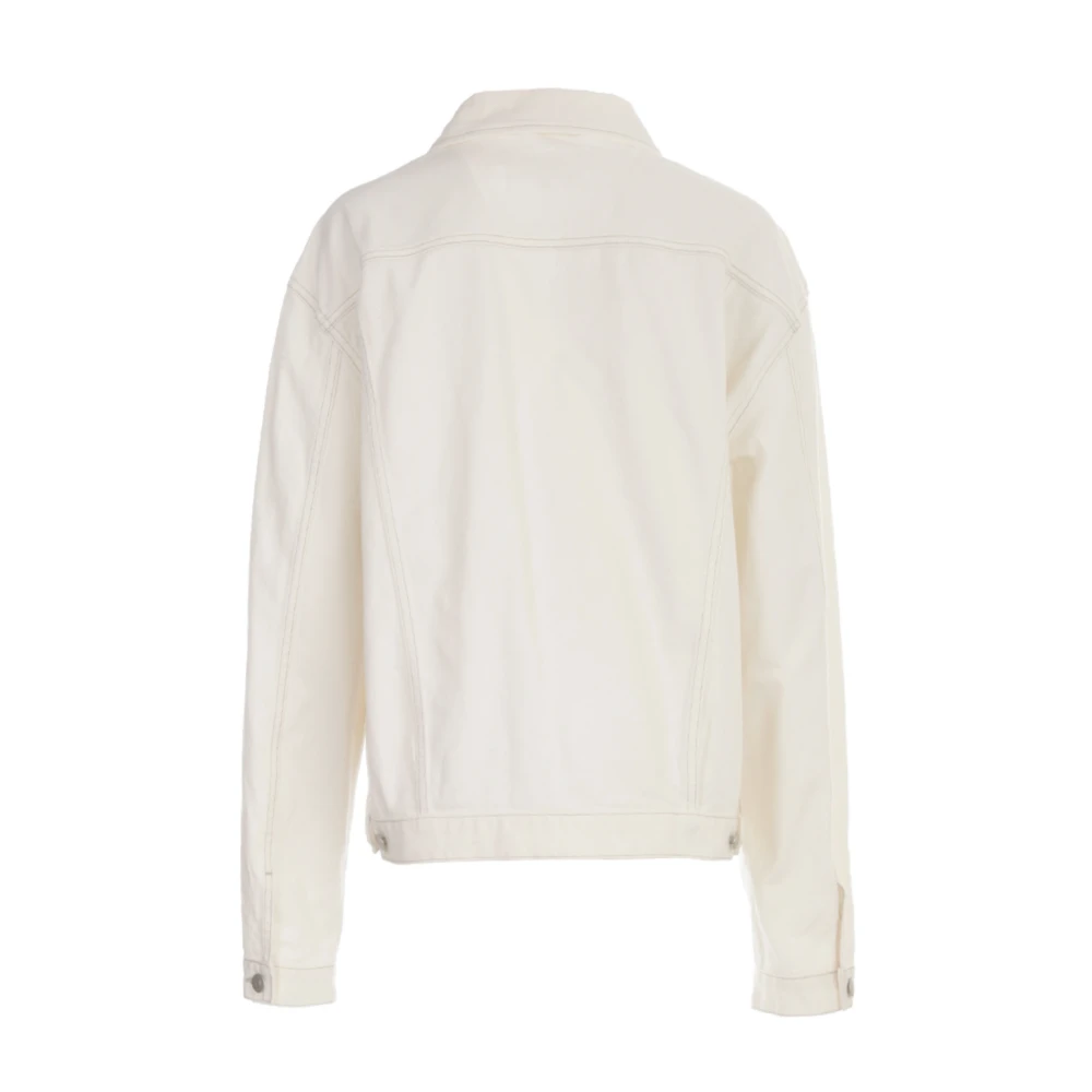 Maison Margiela Witte Oversized Denim Jack met Zakken White Dames