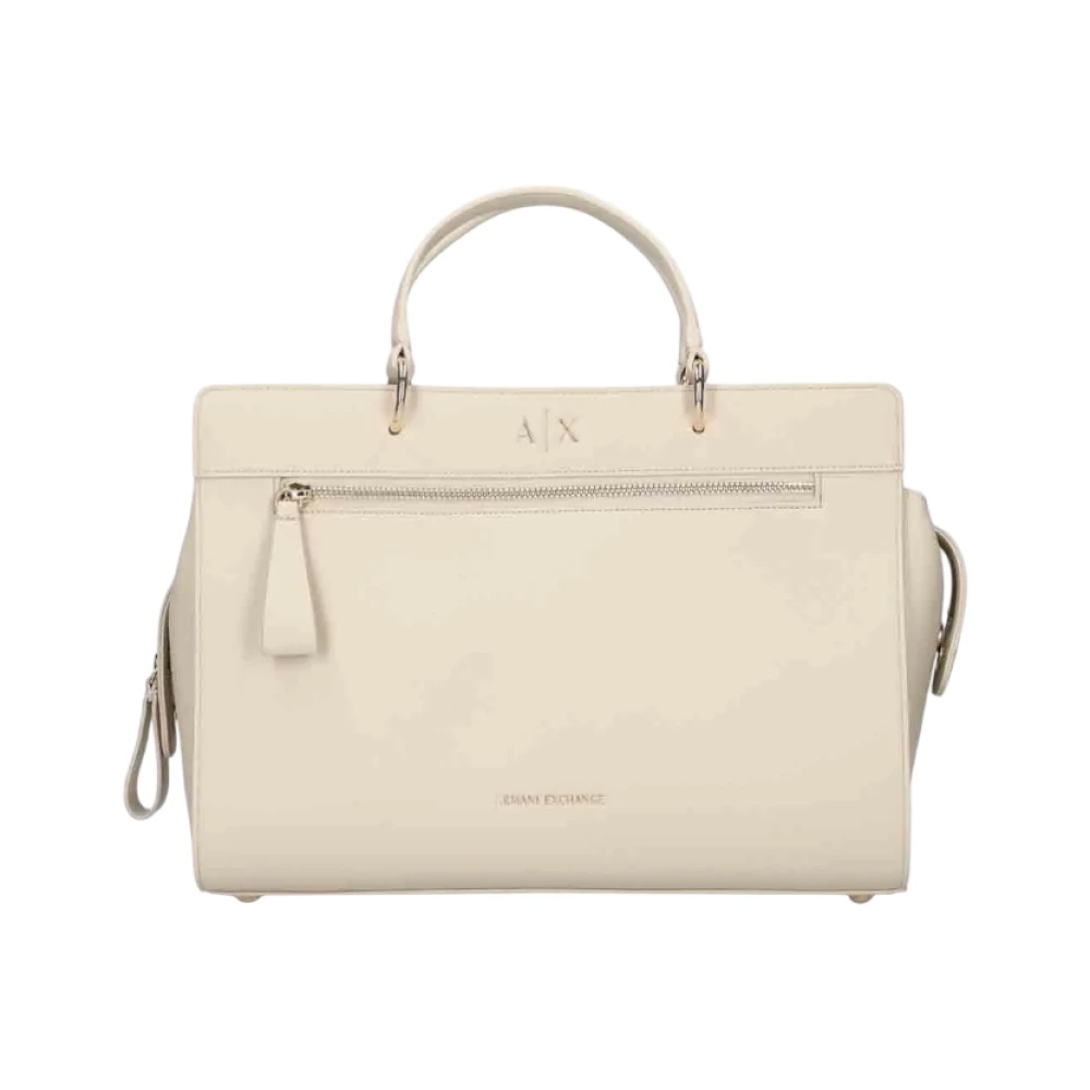 Armani Exchange Women's Beige Shopping Bags, One Size, Tote Bag