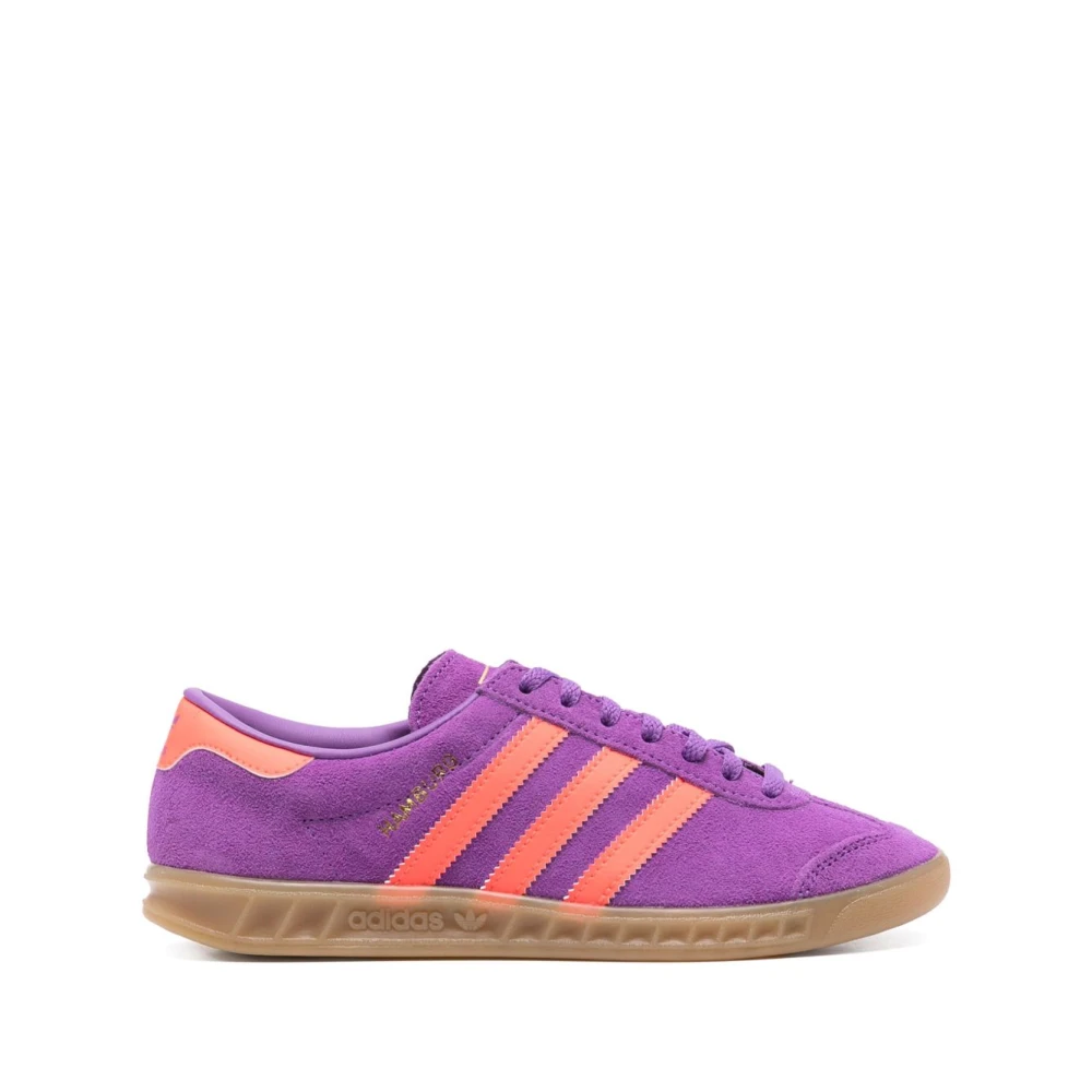 Adidas Lila Hamburg Sneakers med Orange Detaljer Purple, Dam