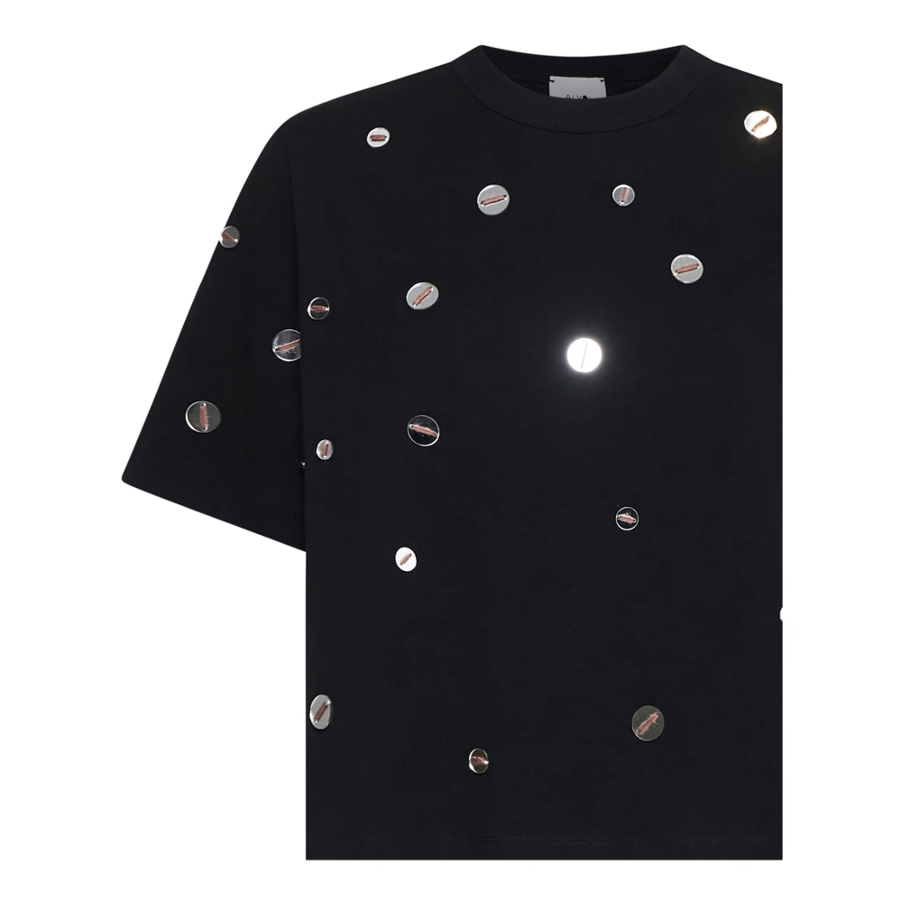 Alysi Zwarte T-shirts en Polos met Spacchetti Black Dames