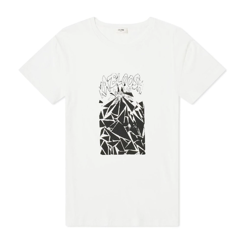 Celine Gedrukt Katoenen T-shirt Mannen Japan White Heren
