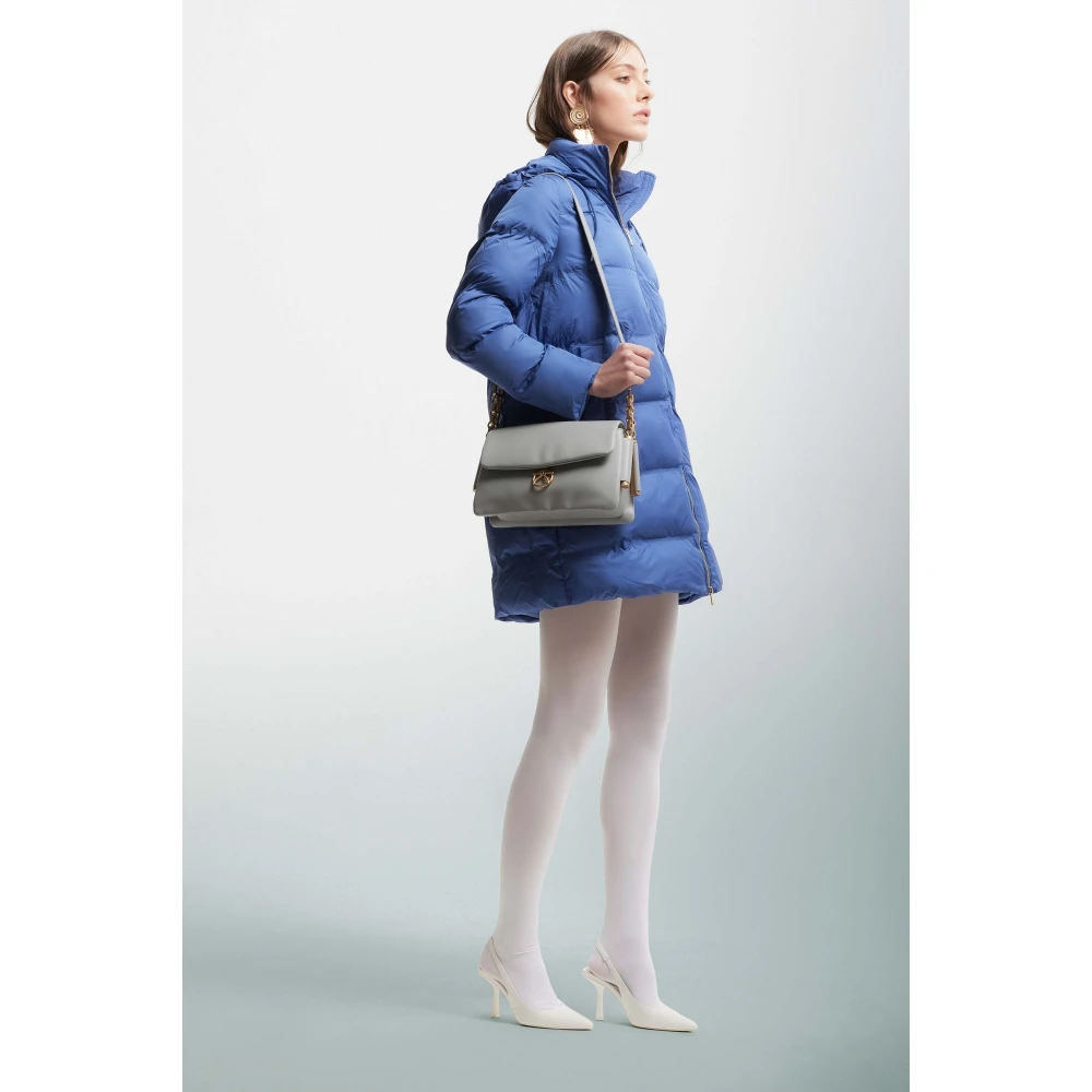 Kocca Gewatteerde Oversized Hooded Donsjas Blue Dames
