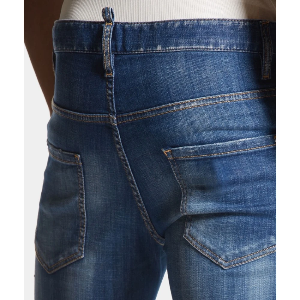 Dsquared2 Gewassen Skater Broek Blue Heren