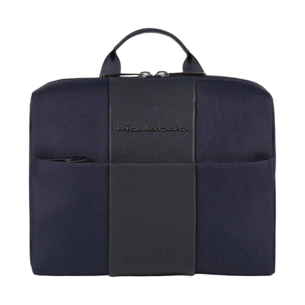 Piquadro Mannelijk Blauw Tassen Heren, One Size, Leer, Brief 2 Hangende Toiletzak