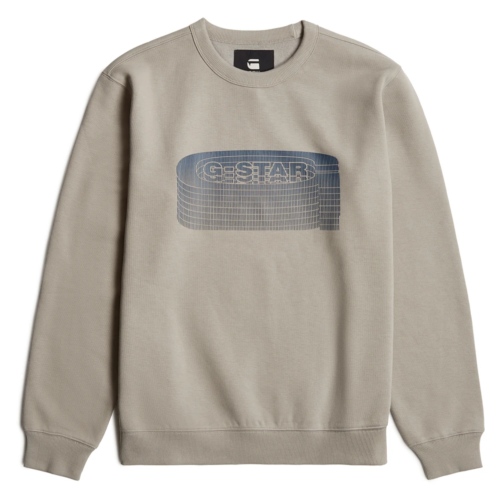 G-Star Gestapelde Old Skool Logo Sweater Green Heren