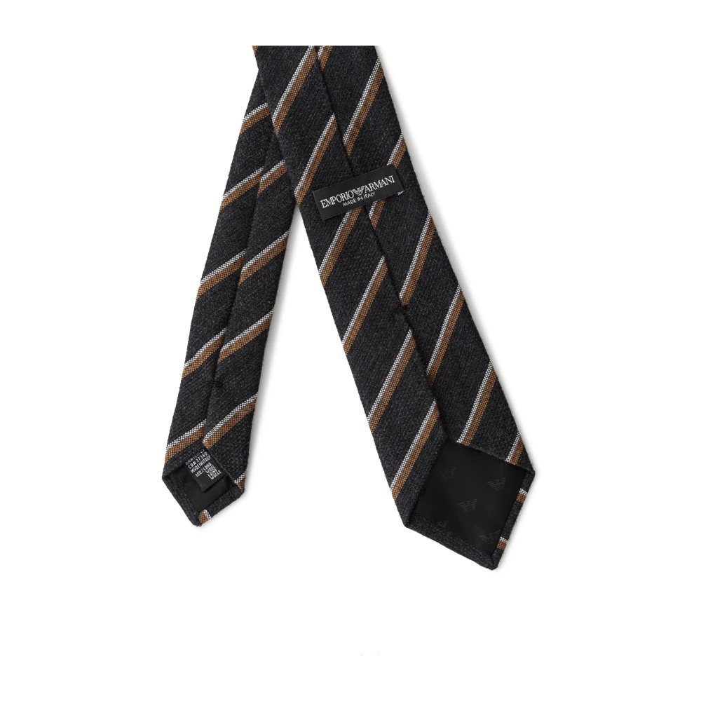 Emporio Armani Antraciet Zijden Stropdas Black Heren