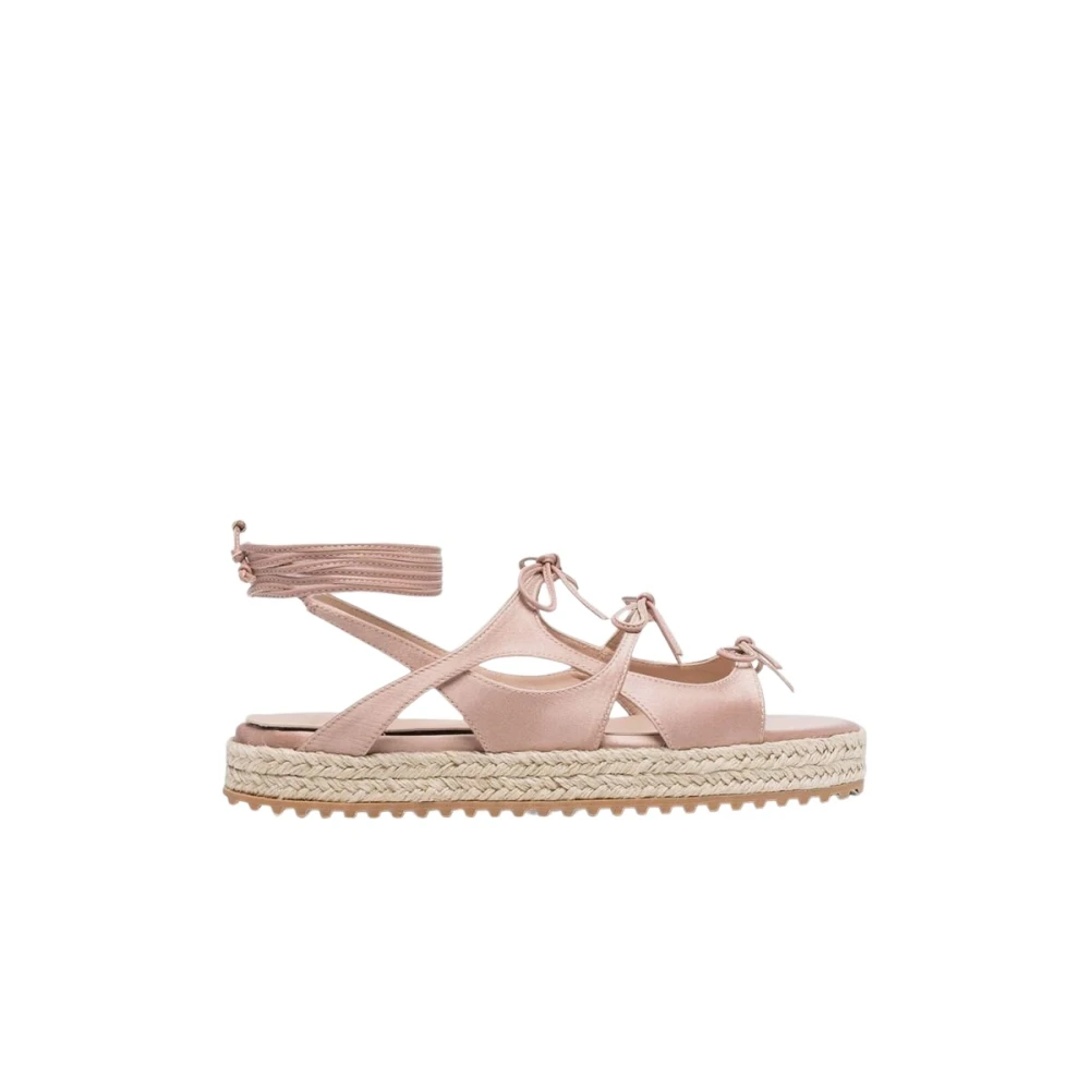 Scarosso Women's Pink Sweet Lace Sandal - Flat Sandals - 7 Uk - Shoes
